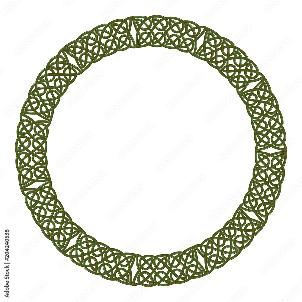 Wall mural Round celtic knots frame. Traditional medieval frame pattern illustration.