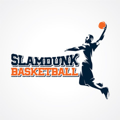 Basketball Sport Silhouette Logo Designs Template