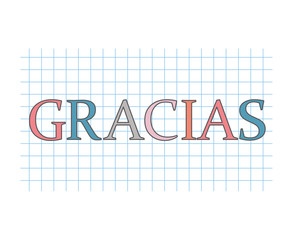 gracias (thank you in spanish) concept- vector illustration