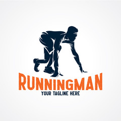 Running Man Sport Silhouette Logo Designs Template