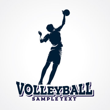 Volleyball Sport Silhouette Logo Designs Template