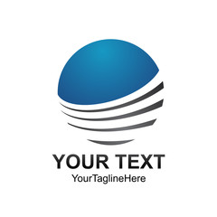 Creative abstract circle swoosh vector logo design template element. Colored blue grey concept icon