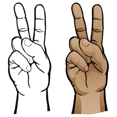 Hand Peace Sign Vector Illustration