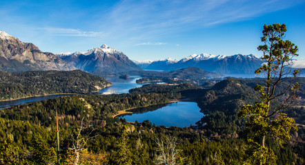 Fototapeta na wymiar View on the lake Nahuel Huapi near Bariloche, Argentina, from Cerro Campanario