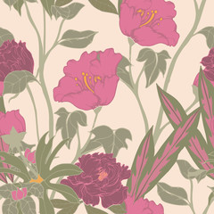 Abstract elegance pattern with floral background.