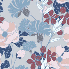 Abstract elegance pattern with floral background.