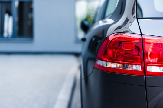 Red Brake Lights Of Car On Street