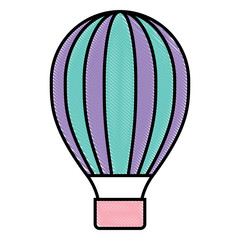 hot air balloon icon over white background, vector illustration