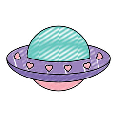 ufo icon over white background, vector illustration