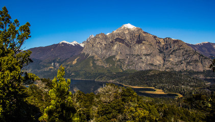 Naklejka na ściany i meble View on the lake Nahuel Huapi near Bariloche, Argentina, from Cerro Campanario