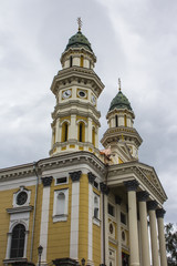 Fototapeta na wymiar Holy Cross Cathedral is a Greek Catholic cathedral of Eparchy of Mukachevo in Uzhhorod, Ukraine