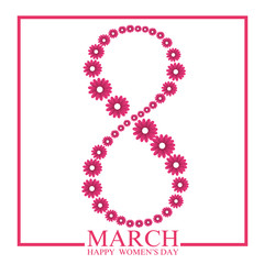 8 march womens day white poscard