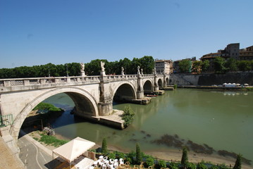 Naklejka premium Ponte Sant'Angelo; Ponte Sant'Angelo; bridge; waterway; arch bridge; river