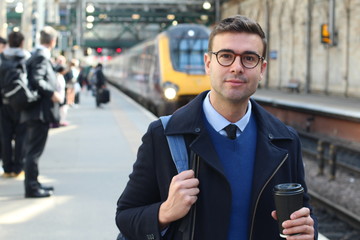 Elegant man about to catch a train  © ajr_images