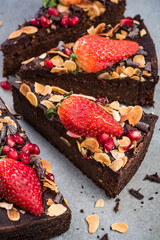 Slices of heathy homemade brownie