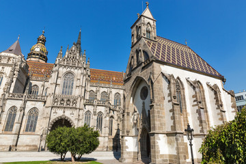 Fototapeta na wymiar St. Michael Chapel and Cathedral of St. Elizabeth. Kosice, Slovakia
