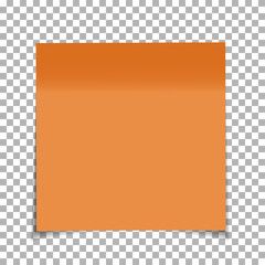 Office paper sticky note isolated on transparent background. Post on sticky tape. Template for your projects. Vector