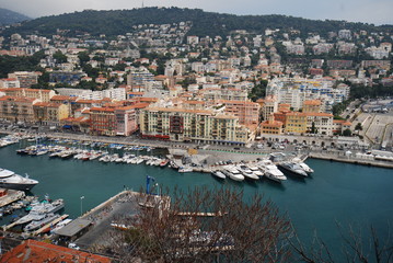 Fototapeta na wymiar Port of Nice; Promenade des Anglais; marina; city; harbor; port