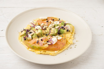 Omelette avocado