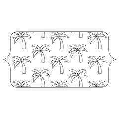 Fototapeta na wymiar banner with tropical palms pattern over white background, vector illustration