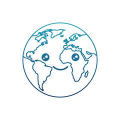 world planet earth kawaii character vector illustration design