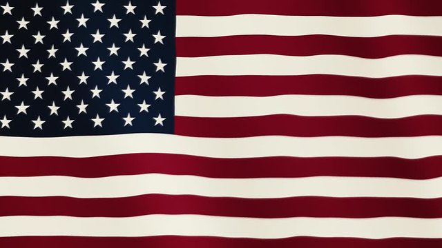 United States of America flag waving animation. Full Screen. Symbol of the country.