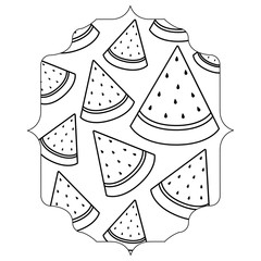 with watermelons pattern over white background, vector illustration