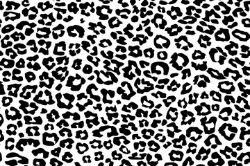 Wall murals Black and white leopard pattern texture repeating seamless white black