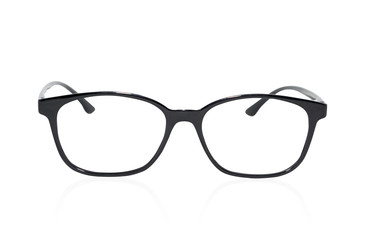 Fototapeta premium Black EyeGlasses isolated on white background. clipping path for edit.