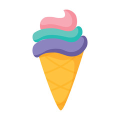 ice cream cone icon over white background, vector illustration