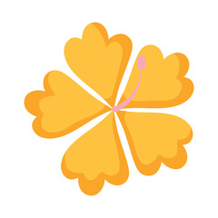 tropical flower icon over white background, vector illustration