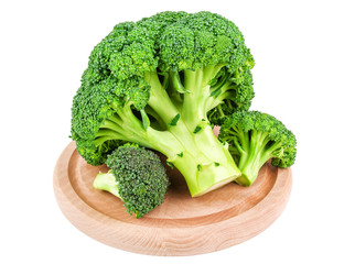 healthy raw broccoli on white