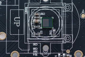 Macro view of circuit from home technology