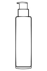 cosmetic bottle sprayer container dispenser for cream vector illustration thin line