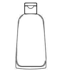 plastic bottle for cosmetic packaging for shampoo vector illustration thin line