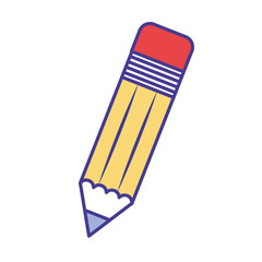 school wooden pencil writing supply vector illustration