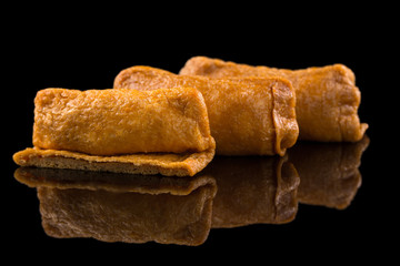 sushi on the black background