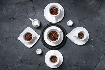 Coffee beans in cups