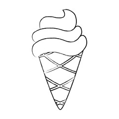 ice cream cone icon over white background, vector illustration