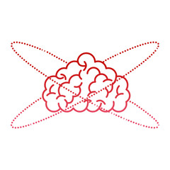 school science brain education image vector illustration red design