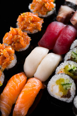 close up on nigiri sushi set