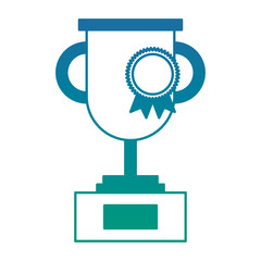 trophy rosette win medal triumph vector illustration degraded color