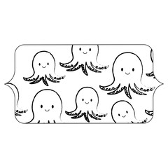 banner with cute octopus pattern over white background, vector illustration