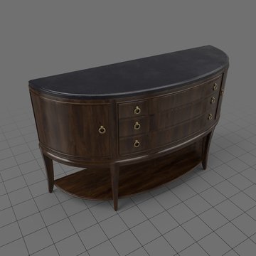 Curved wooden credenza