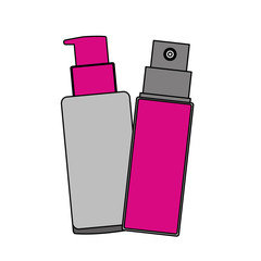 packaging tube spray cosmetic makeup products vector illustration