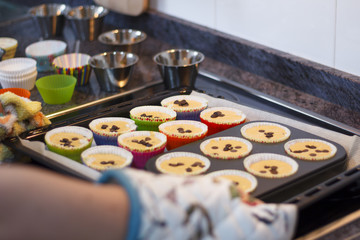 Handmade cupcakes with chocolate chips