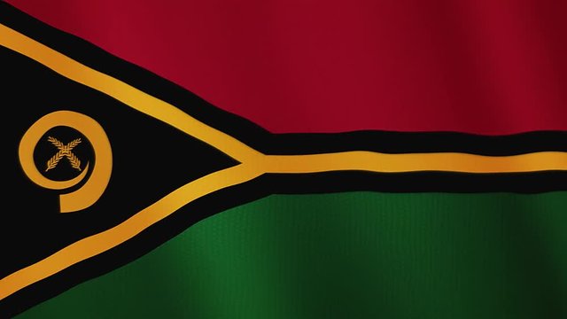Vanuatu flag waving animation. Full Screen. Symbol of the country.