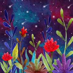 Obraz na płótnie Canvas illustration with magic plants
