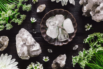 Clear and Smoky Quartz
