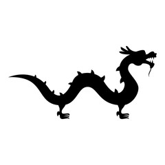 Chinese dragon icon black color illustration flat style simple image